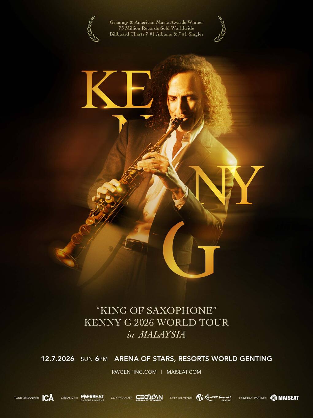King of Saxophone” Kenny G 2026 World Tour in Malaysia - MAISEAT